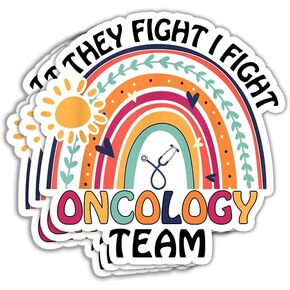 (3Pcs) They Fight I Fight Oncology Team Sticker Oncology Nurse Stickers Nurses Week Stickers Oncology Nurse Month Oncology Nursing Gifts Decoration Graphic Bumper Laptop Stickers 3"x4"