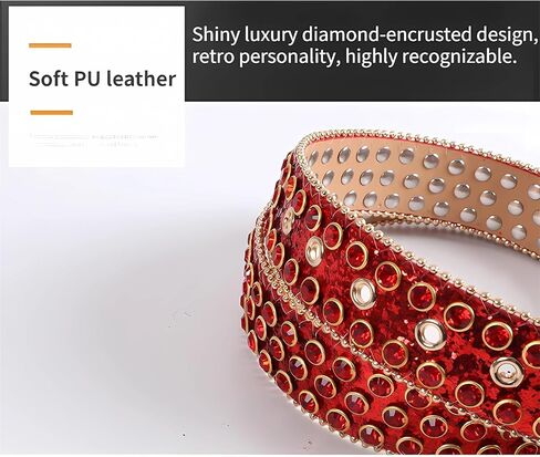 Studded belt Rhinestone Belt for Women BB Belt Y2K Style Cowgirl Bling Belt Western Belt Festivals Gifts Belt in Saudi Arabia
