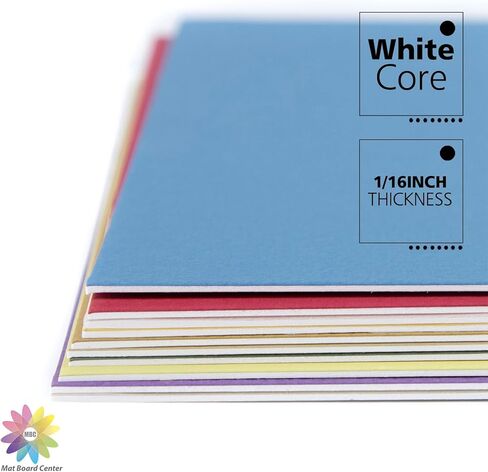 مركز لوحة السجادة، لوحات حصيرة غير مقطوعة مقاس 11 × 14، لوحات دعم للحرف اليدوية والصور والإطارات والمزيد (ألوان مختلطة، 20 حزمة) in Kuwait