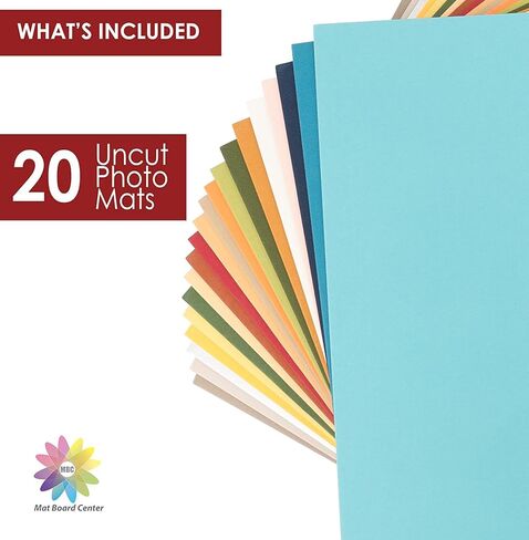 مركز لوحة السجادة، لوحات حصيرة غير مقطوعة مقاس 11 × 14، لوحات دعم للحرف اليدوية والصور والإطارات والمزيد (ألوان مختلطة، 20 حزمة) in Kuwait