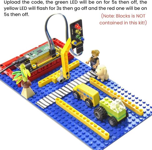 KEYESTUDIO Raspberry Pi Pico 24 جهاز استشعار في صندوق واحد، 36 مشروعًا MicroPython C برمجة إلكترونيات سهلة للمراهقين والبالغين المبتدئين في التعلم in Saudi Arabia
