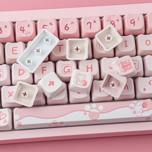 JOMKIZ 142 مفتاحًا PBT Keycaps، مجموعة أغطية مفاتيح Mao Profile Keycaps Dye Sublimation مخصصة متوافقة مع لوحات المفاتيح الميكانيكية Cherry MX Switches in Kuwait