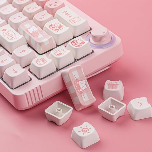 JOMKIZ 142 مفتاحًا PBT Keycaps، مجموعة أغطية مفاتيح Mao Profile Keycaps Dye Sublimation مخصصة متوافقة مع لوحات المفاتيح الميكانيكية Cherry MX Switches in Kuwait