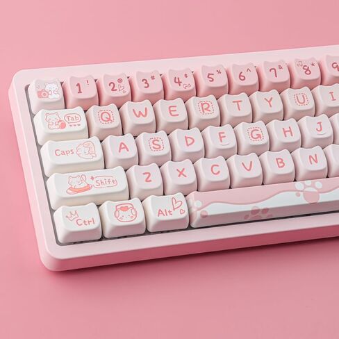 JOMKIZ 142 مفتاحًا PBT Keycaps، مجموعة أغطية مفاتيح Mao Profile Keycaps Dye Sublimation مخصصة متوافقة مع لوحات المفاتيح الميكانيكية Cherry MX Switches in Kuwait