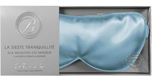 Branche Beauty Silk Eye Mask La Sieste Tranquillité - Stylish 6A Silk 22 Momme Sleep Mask, Eye Cover, Shade Blindfold Sleeping Sleepover Mask for Luxury Sleep in Total Darkness (Blue) in Saudi Arabia