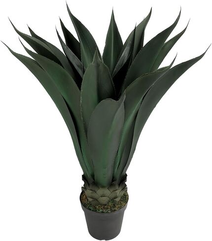 37"Agave Artificial Plant ，Artificial Aloe Vera Plant ，Fake Succulent Potted Plants with Black Plastic Pot,UV Resistant Fake Agave Plant for Outdoor/Indoor Decor in Kuwait