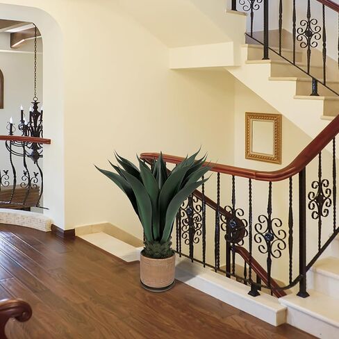 37"Agave Artificial Plant ，Artificial Aloe Vera Plant ，Fake Succulent Potted Plants with Black Plastic Pot,UV Resistant Fake Agave Plant for Outdoor/Indoor Decor in Kuwait