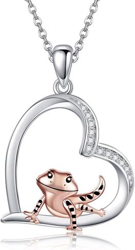 Jackalope/Bearded Dragon/Beaver Necklace Sterling Silver Bunny Pendant Lizard Necklace Animal Jewelry Gifts for Women Girls in Saudi Arabia