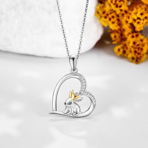Jackalope/Bearded Dragon/Beaver Necklace Sterling Silver Bunny Pendant Lizard Necklace Animal Jewelry Gifts for Women Girls in Saudi Arabia