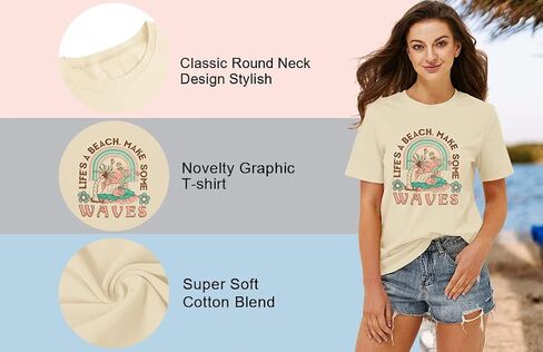 Beach Shirts for Women Hawaiian Graphic Tees Sunshine Summer Vacation Vintage Tshirt Tops in Saudi Arabia