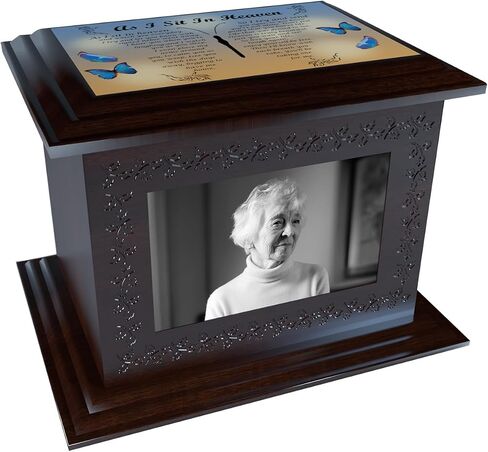 Urns for Human Ashes Adult Male or Female, Cremation Urns for Human Ashes with Photo Frame, Solid Wooden Cremation Boxes for Human Ashes to 200 IBS in Saudi Arabia
