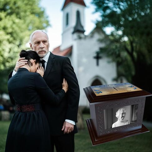 Urns for Human Ashes Adult Male or Female, Cremation Urns for Human Ashes with Photo Frame, Solid Wooden Cremation Boxes for Human Ashes to 200 IBS in Saudi Arabia