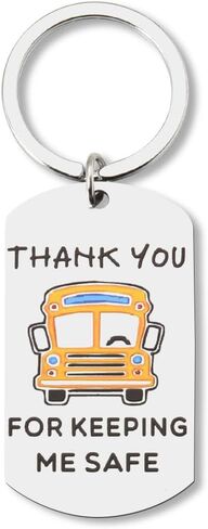 سائق الحافلة التقدير الهدايا المفاتيح للرجال النساء شكرا لك الهدايا لسائقي الحافلات المدرسية التقاعد عيد الميلاد هدايا عيد ميلاد له - شكرا لك على إبقائي آمنة سلاسل المفاتيح in Kuwait
