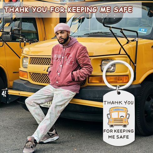 سائق الحافلة التقدير الهدايا المفاتيح للرجال النساء شكرا لك الهدايا لسائقي الحافلات المدرسية التقاعد عيد الميلاد هدايا عيد ميلاد له - شكرا لك على إبقائي آمنة سلاسل المفاتيح in Kuwait