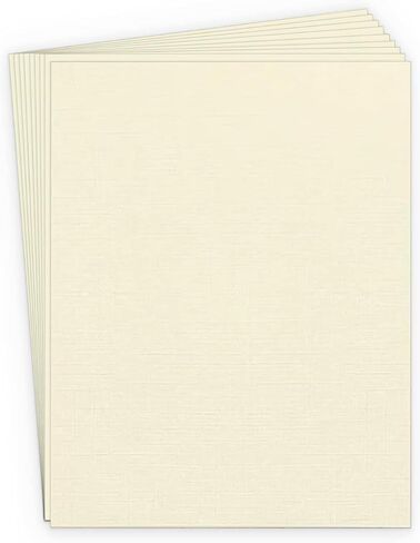 Linen Cardstock Ivory 8.5x11" Heavyweight 80 lb cover Card Stock 50 Sheets - Ideal Traditions in Kuwait