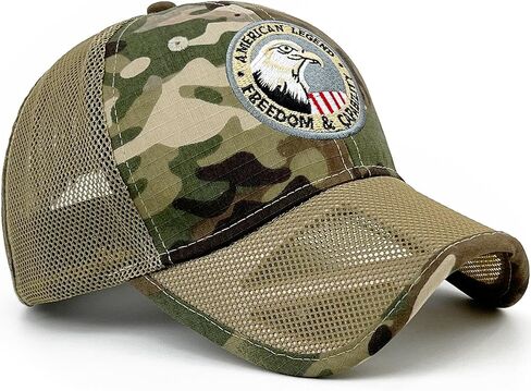 Mens Camo Mesh Baseball Hat American Flag USA Eagle Tactical Operator Patriotic Caps US Army Military OCP Ball Hats in Saudi Arabia