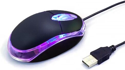 ماوس سلكي بصري صغير - ماوس سلكي بتصميم مريح، فأرة كمبيوتر USB لأجهزة الكمبيوتر المحمولة وأجهزة الكمبيوتر الشخصية، وفئران المكتب والمنزل، والمدرسة، والأطفال (أسود، سلكي) in Kuwait