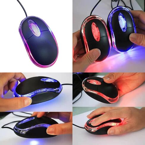 ماوس سلكي بصري صغير - ماوس سلكي بتصميم مريح، فأرة كمبيوتر USB لأجهزة الكمبيوتر المحمولة وأجهزة الكمبيوتر الشخصية، وفئران المكتب والمنزل، والمدرسة، والأطفال (أسود، سلكي) in Kuwait
