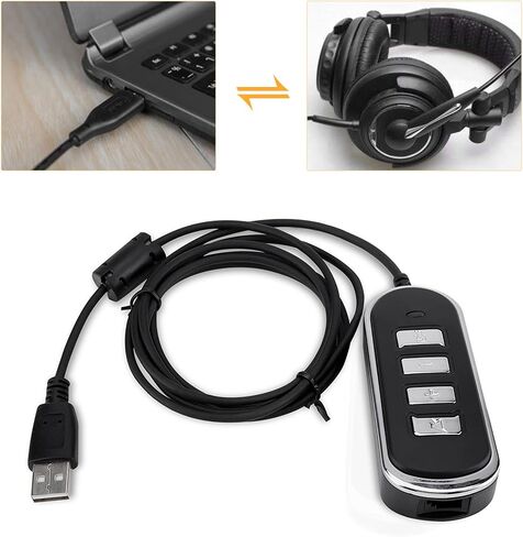 خط تحويل سماعة رأس Zopsc RJ9 إلى USB لسماعات رأس الكمبيوتر مع صندوق التحكم in Saudi Arabia
