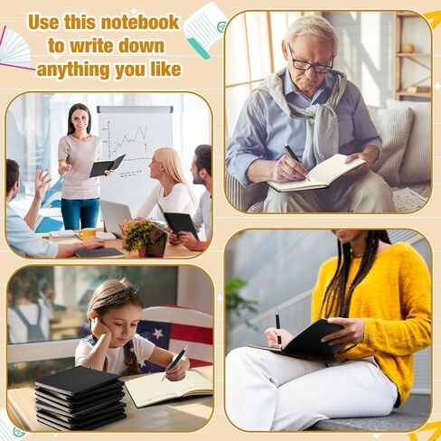 50 Pack Notebooks Journals Bulk with 50 Pens A5 Softcover Notebooks Waterproof School Notebooks Leather Ruled Journal with Pen for School Business Work, 200 Pages, 5.7" x 8.3" (Black) in Saudi Arabia
