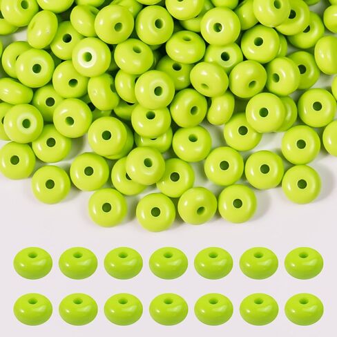 500PCS 8mm Acrylic Lentil Beads, Mix Color Abacus Beads Loose Beads for Crafts, Acrylic Spacer Beads for Jewelry Bracelet Necklace Making, Beads for Pens Charms Crafts in Saudi Arabia