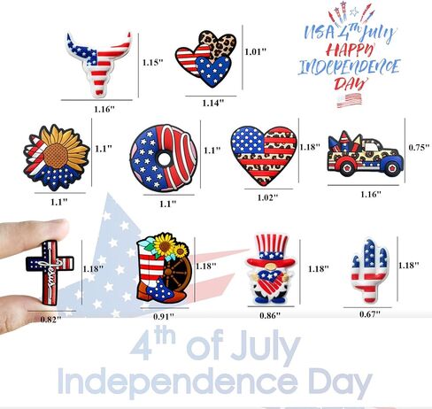Yushen 40Pcs Patriotic Focal Beads 4th of July Silicone Beads Bulk for Beadable Pens Toppers Bracelet Charms Keychain Making Lanyard Gifts Memorial Independence Day in Saudi Arabia