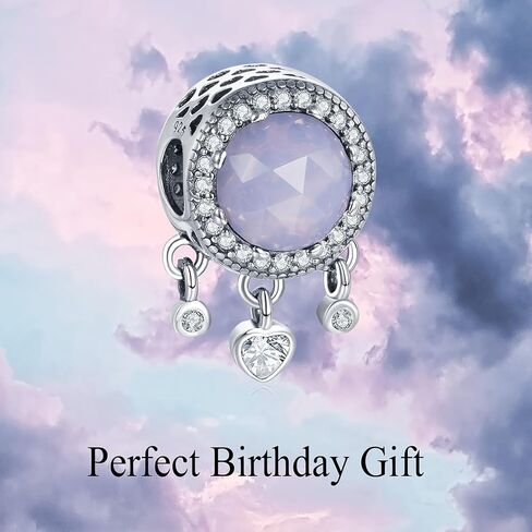 سحر جوهرة شهر يونيو من الفضة الإسترليني عيار 925 مقلدًا من حجر القمر للأساور in Kuwait