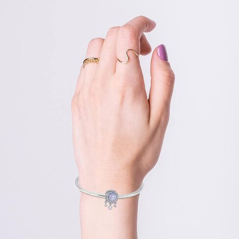 سحر جوهرة شهر يونيو من الفضة الإسترليني عيار 925 مقلدًا من حجر القمر للأساور in Kuwait