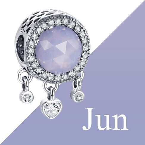 سحر جوهرة شهر يونيو من الفضة الإسترليني عيار 925 مقلدًا من حجر القمر للأساور in Kuwait