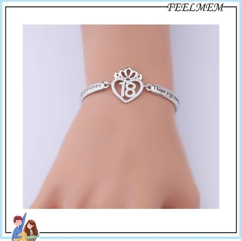 FEELMEM Birthday Gifts Bracelet 12th 13th 16th 18th 30th 40th Crown Queen Charm Bracelet Birthday Gift for Daughter Niece in Saudi Arabia