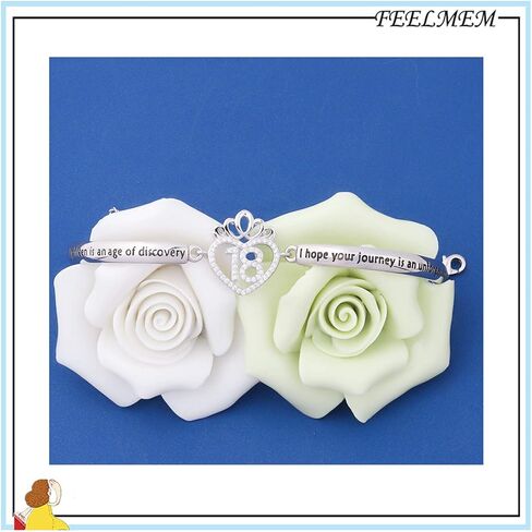 FEELMEM Birthday Gifts Bracelet 12th 13th 16th 18th 30th 40th Crown Queen Charm Bracelet Birthday Gift for Daughter Niece in Saudi Arabia