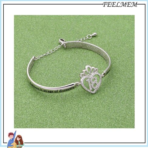 FEELMEM Birthday Gifts Bracelet 12th 13th 16th 18th 30th 40th Crown Queen Charm Bracelet Birthday Gift for Daughter Niece in Saudi Arabia