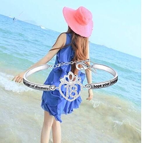 FEELMEM Birthday Gifts Bracelet 12th 13th 16th 18th 30th 40th Crown Queen Charm Bracelet Birthday Gift for Daughter Niece in Saudi Arabia
