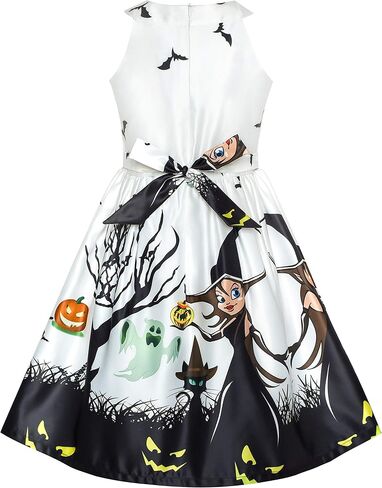Sunny Fashion Girls Dress Halloween Party Witch Bat Pumpkin Halter Dress in Saudi Arabia