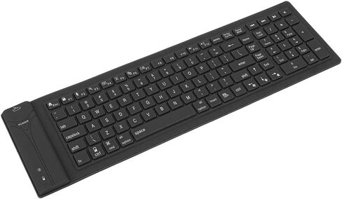 Luqeeg Foldable Silicone Keyboard, 108 Keys Waterproof Full Sealing Bluetooth Keyboard, Mute Typing Foldable Keyboard, Ultra Slim Silent Portable Wireless Keyboard for Tablets in Saudi Arabia