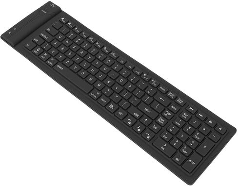 Luqeeg Foldable Silicone Keyboard, 108 Keys Waterproof Full Sealing Bluetooth Keyboard, Mute Typing Foldable Keyboard, Ultra Slim Silent Portable Wireless Keyboard for Tablets in Saudi Arabia