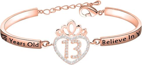 FEELMEM Birthday Gifts Bracelet 12th 13th 16th 18th 30th 40th Crown Queen Charm Bracelet Birthday Gift for Daughter Niece in Saudi Arabia