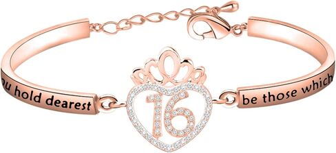 FEELMEM Birthday Gifts Bracelet 12th 13th 16th 18th 30th 40th Crown Queen Charm Bracelet Birthday Gift for Daughter Niece in Kuwait