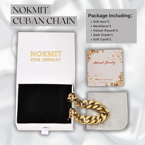 NOKMIT الكوبية ربط كبح سلسلة قلادة للنساء الرجال لذيذ 18K الذهب والفضة لهجة الماس قطع الشرير الهيب هوب المختنق قلادة العصرية بيان مكتنزة الكوبية الارتباط مجوهرات هدايا للجنسين حجم 5 مم / 13 مم / 16 مم in Kuwait