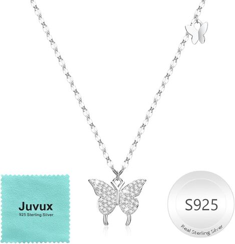 Sterling Silver Butterfly Necklace for Women, 925 Silver Dainty Butterfly Pendant Necklace for Women, Mother Day Cute Choker Necklaces Jewelry Gifts for Mom Friends Grandma in Saudi Arabia