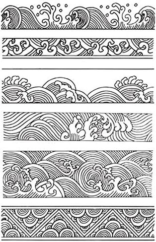 ليندا كرافت الصينية اليابانية الرجعية نمط أمواج المحيط الحدود خطوط الغيوم واضح طوابع لصنع البطاقات الديكور DIY بها بنفسك سكرابوكينغ in Kuwait