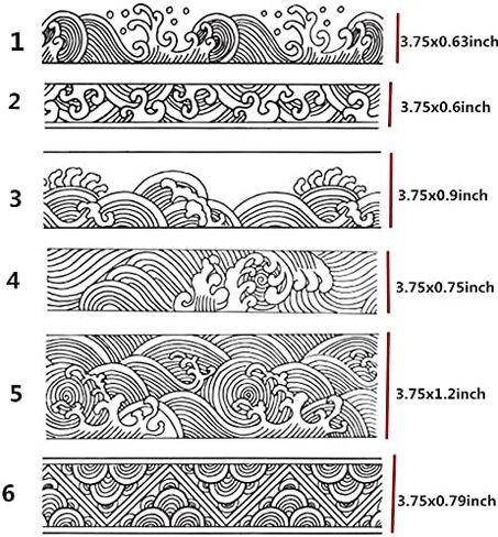 ليندا كرافت الصينية اليابانية الرجعية نمط أمواج المحيط الحدود خطوط الغيوم واضح طوابع لصنع البطاقات الديكور DIY بها بنفسك سكرابوكينغ in Kuwait