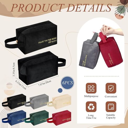 Buryeah Inspirational Cosmetic Bags Teacher Nurse Appreciation Gift Velvet Makeup Bag Organizer Purse Pouches Thank You Gift for Employee Pencil Case Travel Men Women(Awesome Sign) in Saudi Arabia