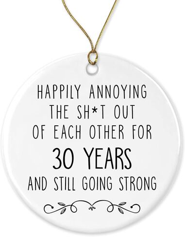 30th for Parents Couples Grandparents - 30th Wedding Anniversary Ornament - Gold Anniversary - 30 Years Party Decoration Printed on Both Sides in Saudi Arabia