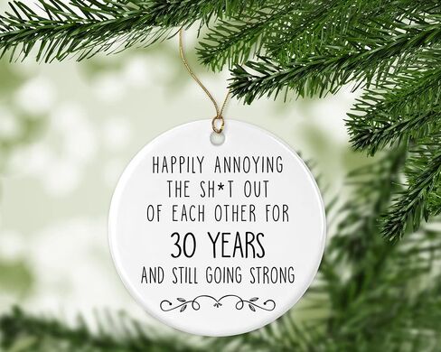 30th for Parents Couples Grandparents - 30th Wedding Anniversary Ornament - Gold Anniversary - 30 Years Party Decoration Printed on Both Sides in Saudi Arabia