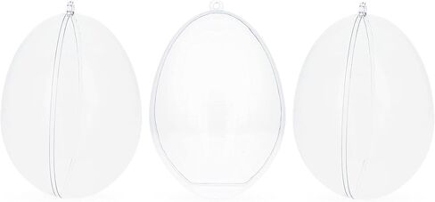 Set of 3 Clear Plastic Egg Ornaments 5.9 Inches (150 mm) in Saudi Arabia
