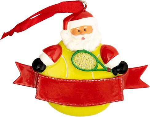 ChalkTalk Sports Tennis Player Santa Resin Christmas Ornament in Saudi Arabia