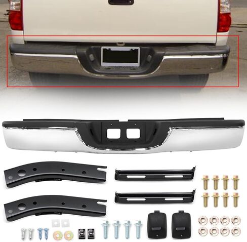 مصد خلفي من SUNHUA مجموعة كاملة مناسبة لـ 2000 2001 2002 2003 2004 2005 2006 Toyota Tundra، TO1103107، فولاذ كروم in Kuwait