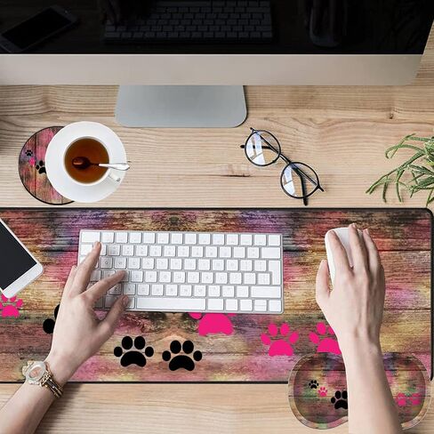 Large Game Mouse Pad + Wrist Support Pad + Coffee Coaster, Sunflower Quote Live Love Laugh Foldable Table Mat with Stitched Edge, Non-Slip Set Pad Suitable for Office Work and Home in Saudi Arabia