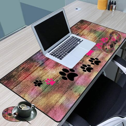 Large Game Mouse Pad + Wrist Support Pad + Coffee Coaster, Sunflower Quote Live Love Laugh Foldable Table Mat with Stitched Edge, Non-Slip Set Pad Suitable for Office Work and Home in Saudi Arabia